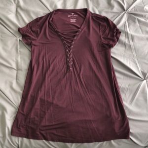American Eagle Lace Up Tee